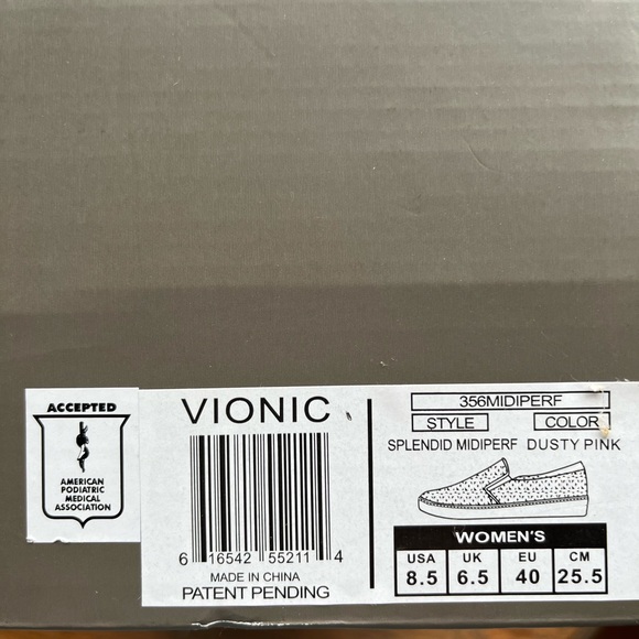 Vionic size 8.5 women’s Splendid Midiperf in Dusty Pink slip on leather shoes - Picture 3 of 9